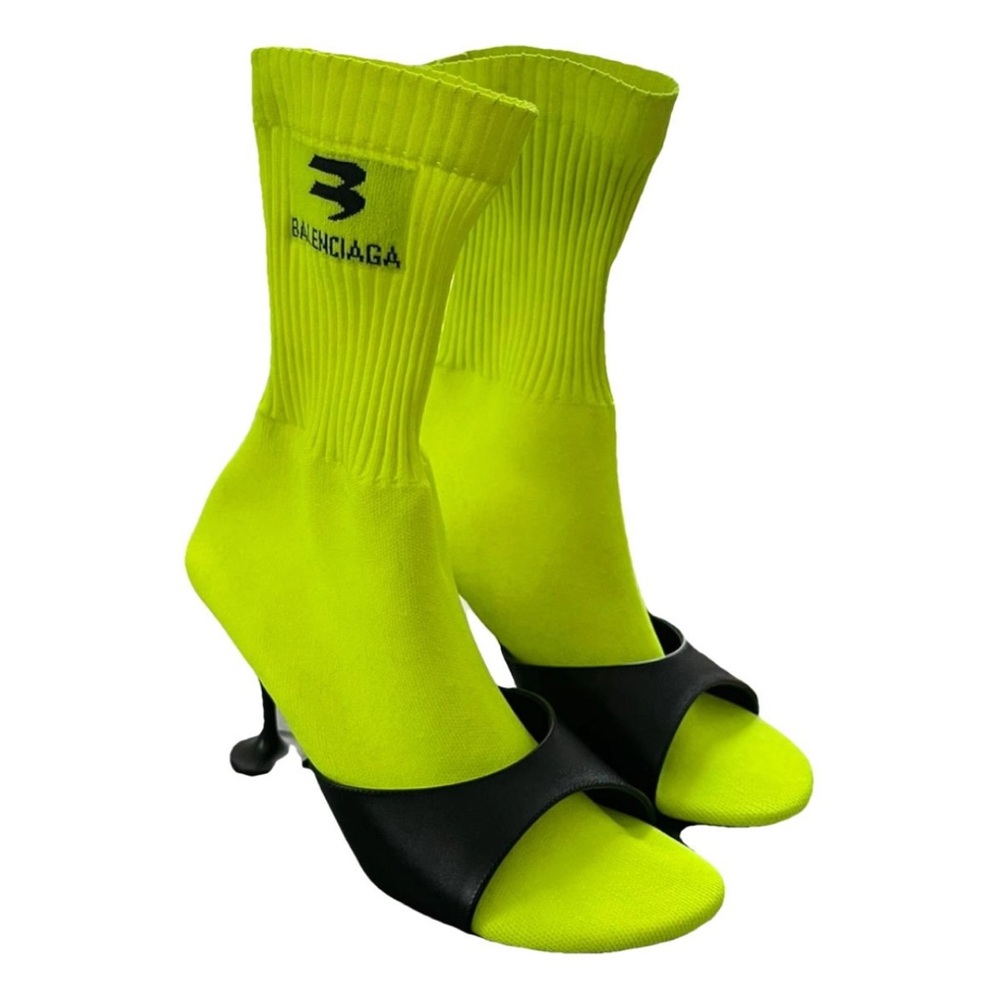 Balenciaga Yellow and Black sock booties
